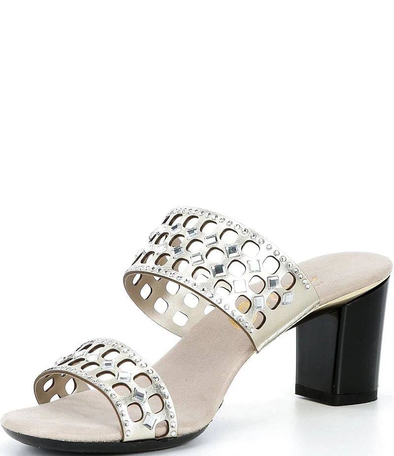 Onex Sonia Embellished Leather Dress Slide Sandals