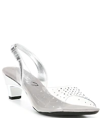 Onex Suzanne Lucite Rhinestone Slingback Sandals