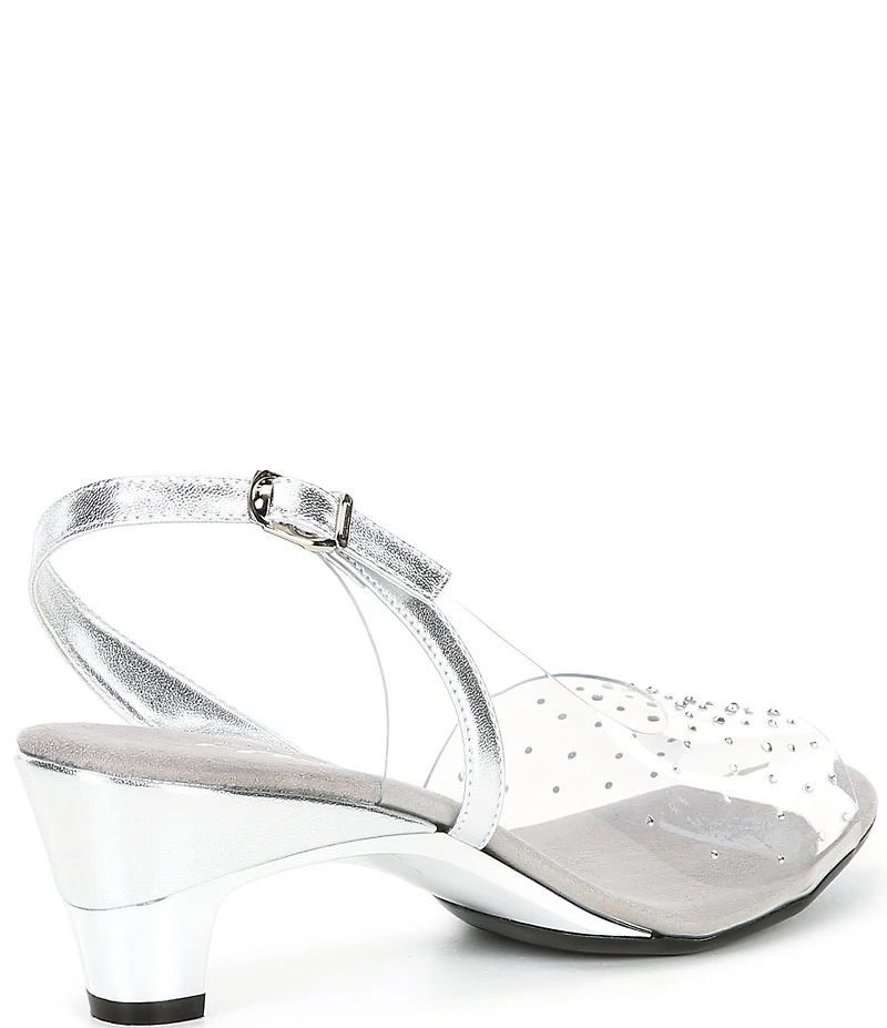 Onex Suzanne Lucite Rhinestone Slingback Sandals