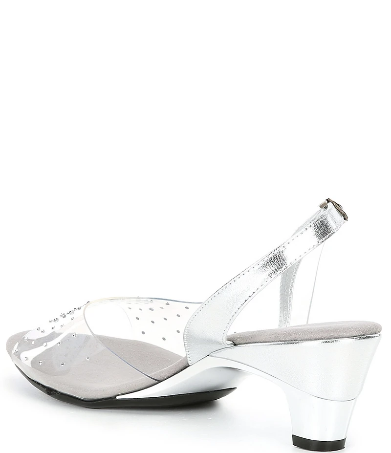 Onex Suzanne Lucite Rhinestone Slingback Sandals