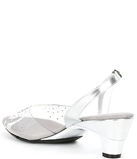 Onex Suzanne Lucite Rhinestone Slingback Sandals