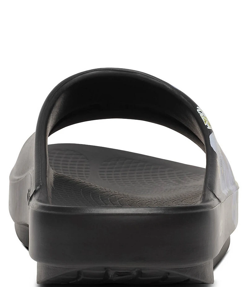 OOFOS OOahh Floral Recovery Platform Slide Sandals