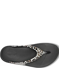 OOFOS OOlala Leopard Recovery Thong Sandals