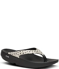 OOFOS OOlala Pebble Print Recovery Thong Sandals