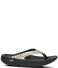 OOFOS OOlala Pebble Print Recovery Thong Sandals