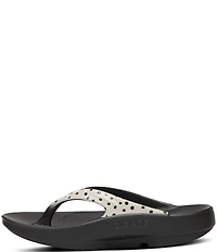 OOFOS OOlala Pebble Print Recovery Thong Sandals