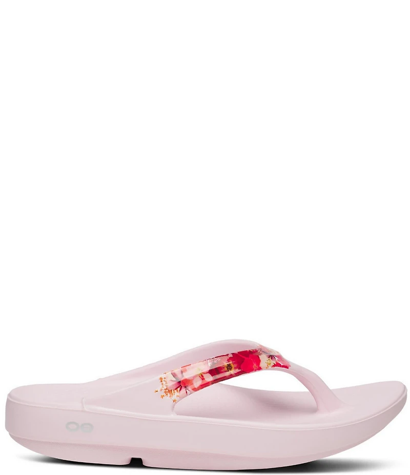 OOFOS OOlala Primrose Print Recovery Thong Sandals