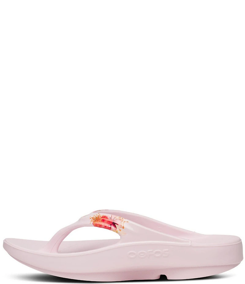 OOFOS OOlala Primrose Print Recovery Thong Sandals