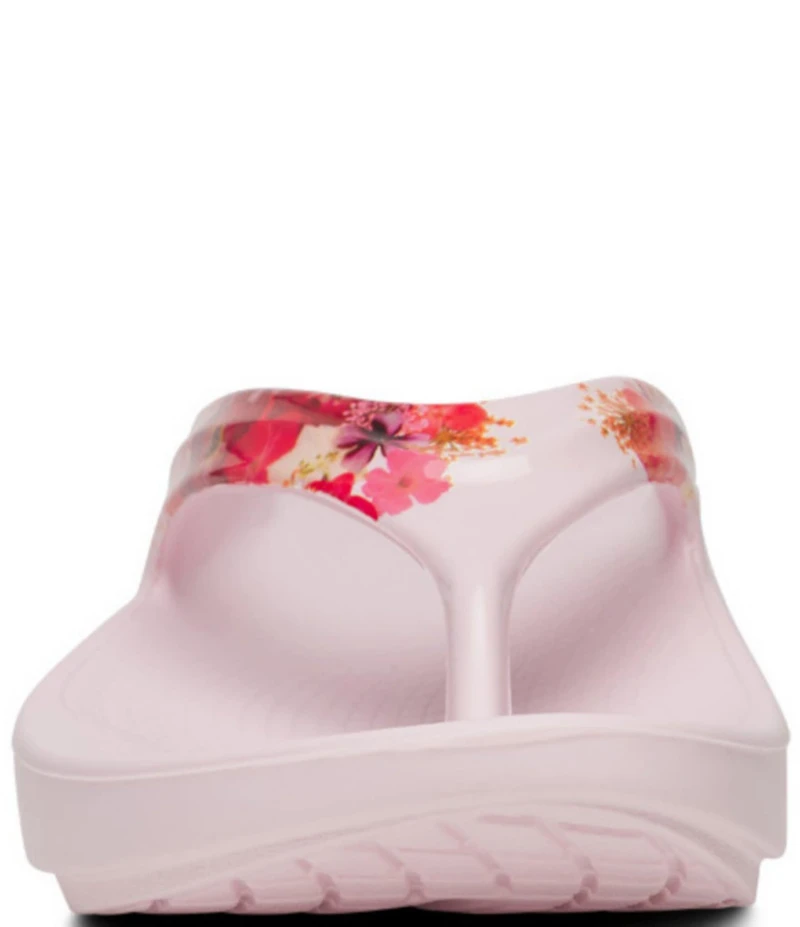 OOFOS OOlala Primrose Print Recovery Thong Sandals