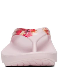 OOFOS OOlala Primrose Print Recovery Thong Sandals