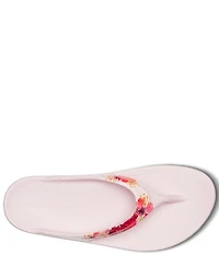 OOFOS OOlala Primrose Print Recovery Thong Sandals