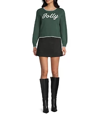 Originality Jolly Whip Stitch Long Sleeve Sweater