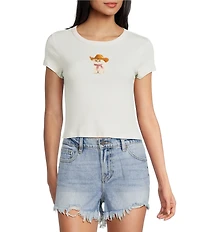 Originality Short Sleeve Cowboy Kitten Graphic Baby Tee