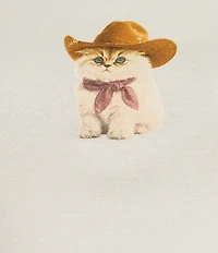 Originality Short Sleeve Cowboy Kitten Graphic Baby Tee