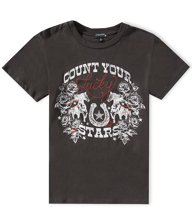 Originality Big Girls Count Your Lucky Stars Graphic T-Shirt