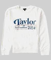 Originality Big Girls Long Sleeve Taylor For President Fleece Sweatshirt