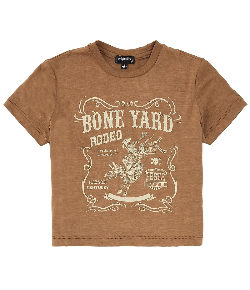 Originality Big Girls Short Sleeve Bone Yard Rodeo T-Shirt