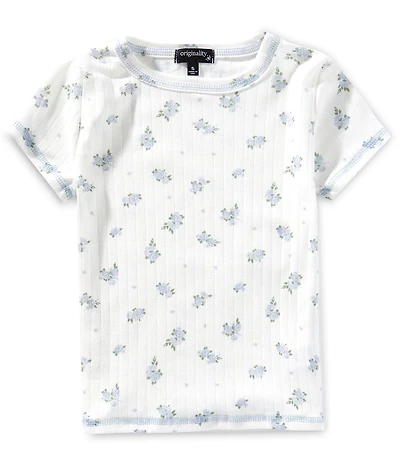 Originality Big Girls Short-Sleeve Floral-Printed Baby T-Shirt