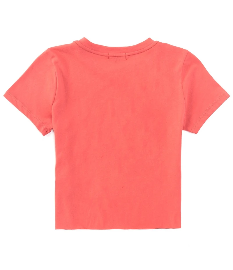 Originality Big Girls 7-16 Short-Sleeve Cherry Smiley Checker Cropped T-Shirt