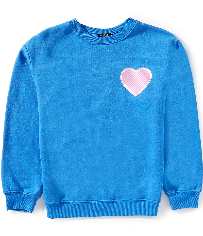 Originality Big Girls I 'Heart' Jesus Long Sleeve Crew Neck Sweatshirt