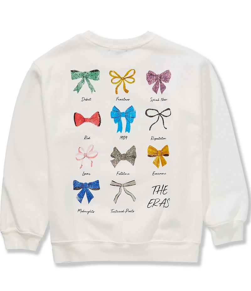 Originality Big Girls Long-Sleeve Bow Print Sweatshirt