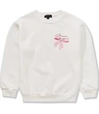 Originality Big Girls Long-Sleeve Bow Print Sweatshirt