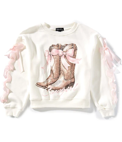 Originality Big Girls Long-Sleeve Cowgirl Fleece Sweatshirt