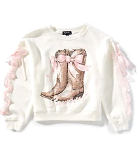 Originality Big Girls Long-Sleeve Cowgirl Fleece Sweatshirt