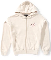 Originality Big Girls Long Sleeve Leopard Star Patch Hoodie