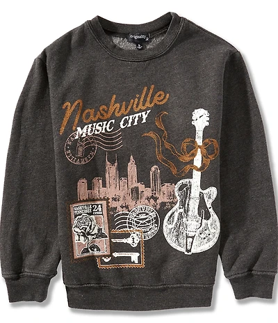 Originality Big Girls Long-Sleeve Nashville Music City Fleece Sweatshirt