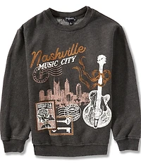Originality Big Girls Long-Sleeve Nashville Music City Fleece Sweatshirt