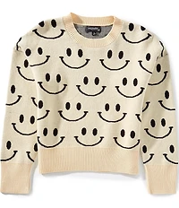 Originality Big Girls Long-Sleeve Smiley Face Sweater