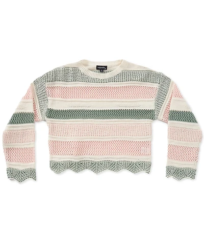 Originality Big Girls Long-Sleeve Striped Sweater