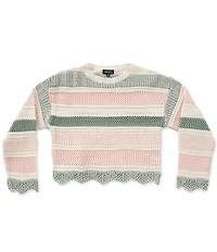 Originality Big Girls Long-Sleeve Striped Sweater