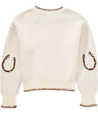 Originality Big Girls Long-Sleeve Western Whipstitched Sweater