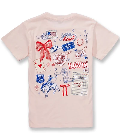 Originality Big Girls Short Sleeve Faith Western Collage T-Shirt