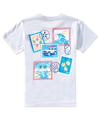 Originality Big Girls Short Sleeve Graphic Stamps T-Shirt