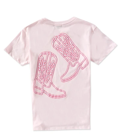 Originality Big Girls Short Sleeve Neon Boots Oversized Tee