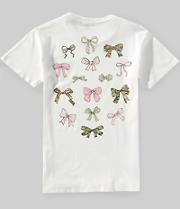 Originality Big Girls Short Sleeves Camo Bows T-Shirt