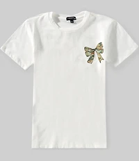 Originality Big Girls Short Sleeves Camo Bows T-Shirt