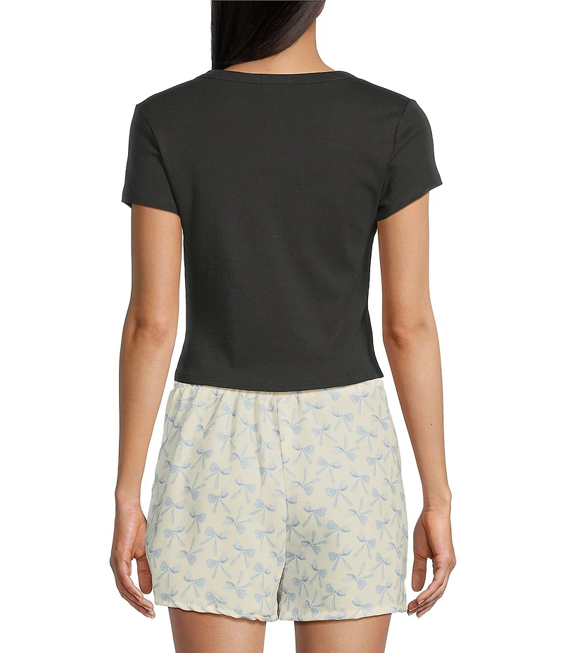 Originality Bow Graphic Short Sleeve Baby T-Shirt