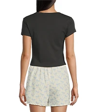 Originality Bow Graphic Short Sleeve Baby T-Shirt