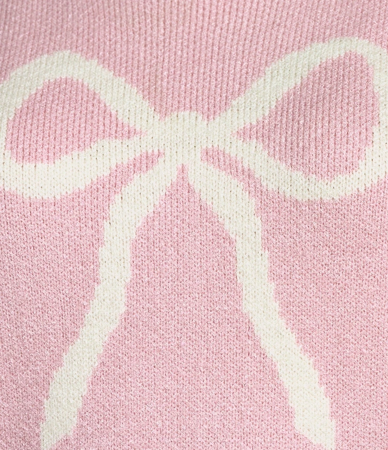 Originality Bow Whip Stitch Long Sleeve Sweater