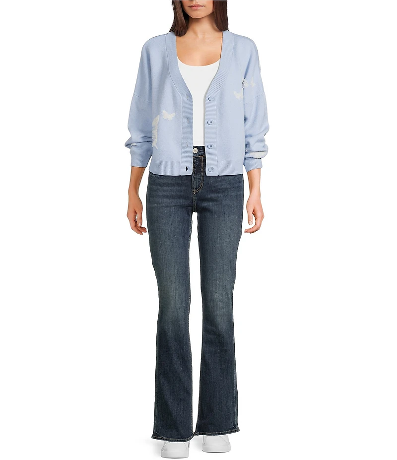 Originality Butterfly Long Sleeve Boxy Cardigan