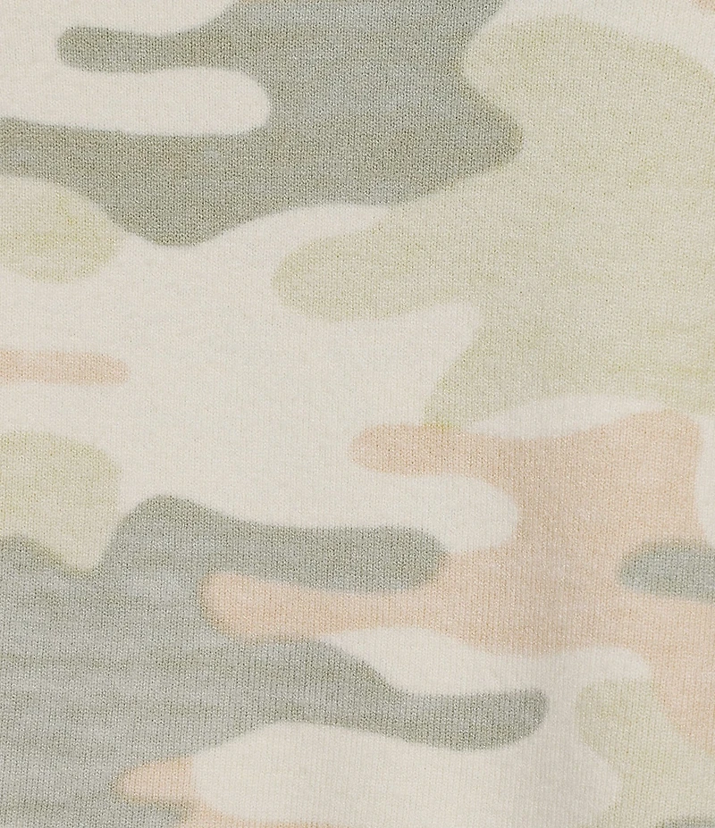 Originality Camo Printed Short Sleeve Sweater