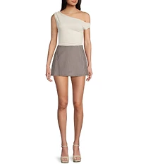 Originality Check Pattern Pull On A-Line Mini Skort