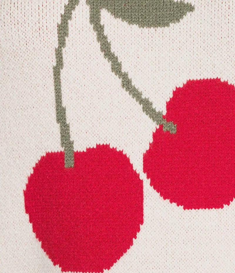 Originality Cherry Whip Stitch Long Sleeve Sweater