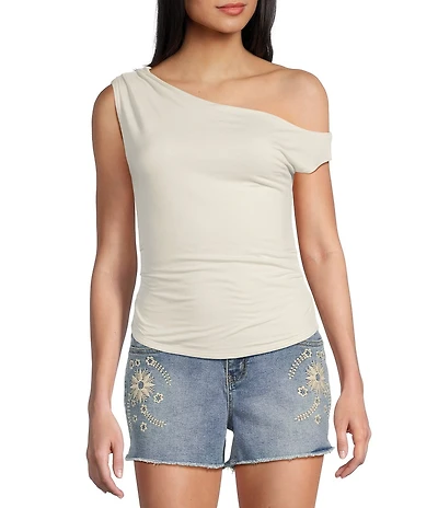Originality Cowl Neck One-Shoulder Top