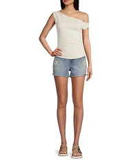 Originality Cowl Neck One-Shoulder Top