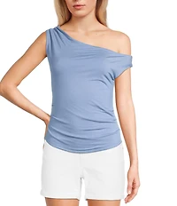 Originality Cowl Neck One-Shoulder Top